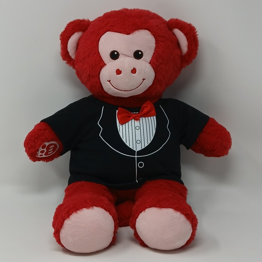 Build-a-Bear Workshop Wild Hearts Monkey W/ Animal Sound Tuxedo Shirt  16" Plush